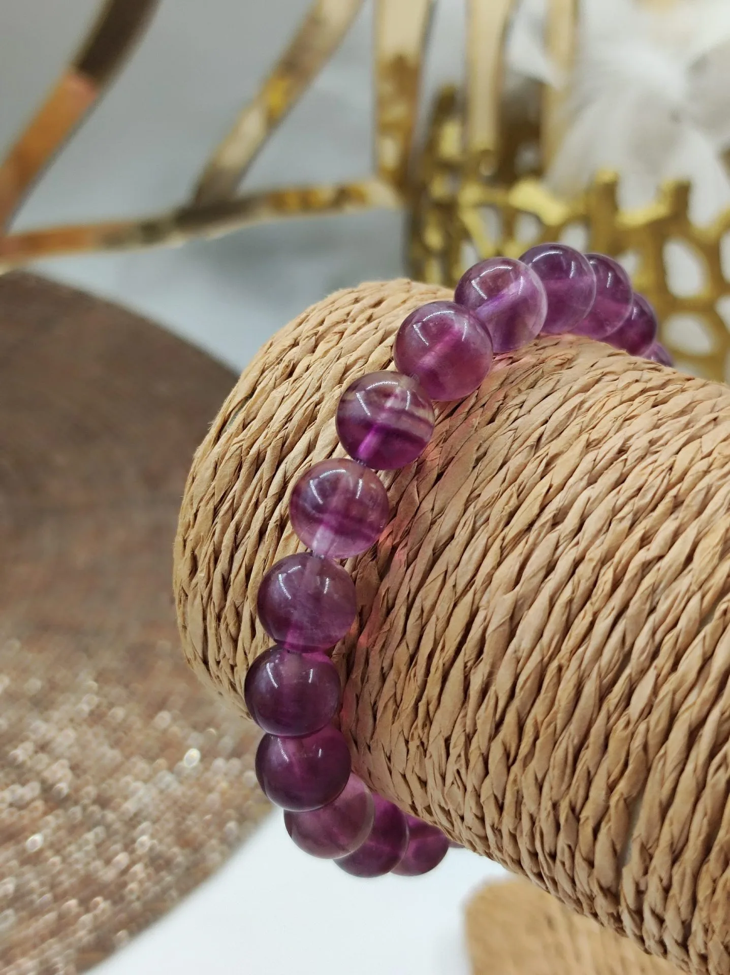 Fluorite violette rainbow bracelet