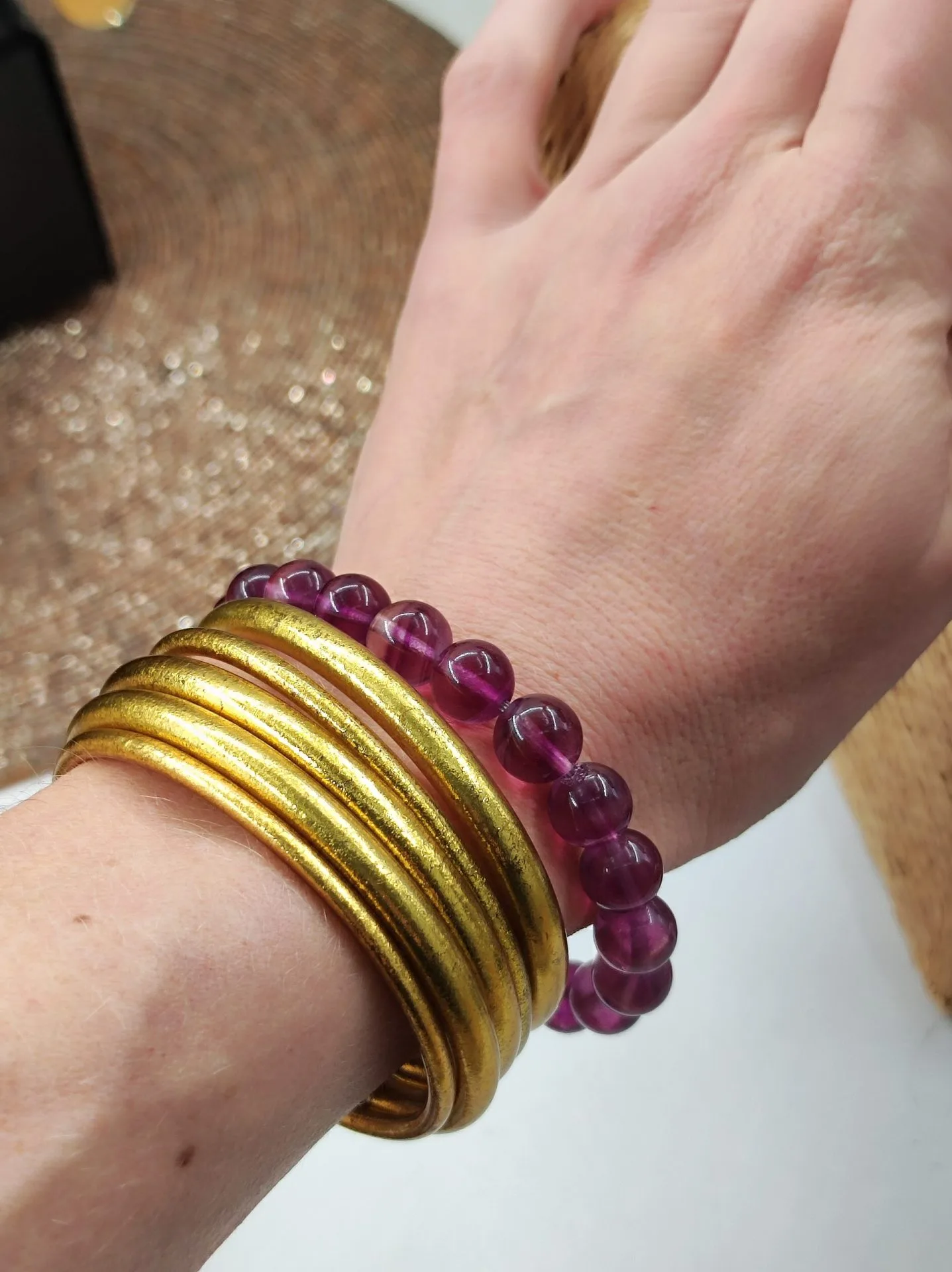 Fluorite violette rainbow bracelet – Image 4