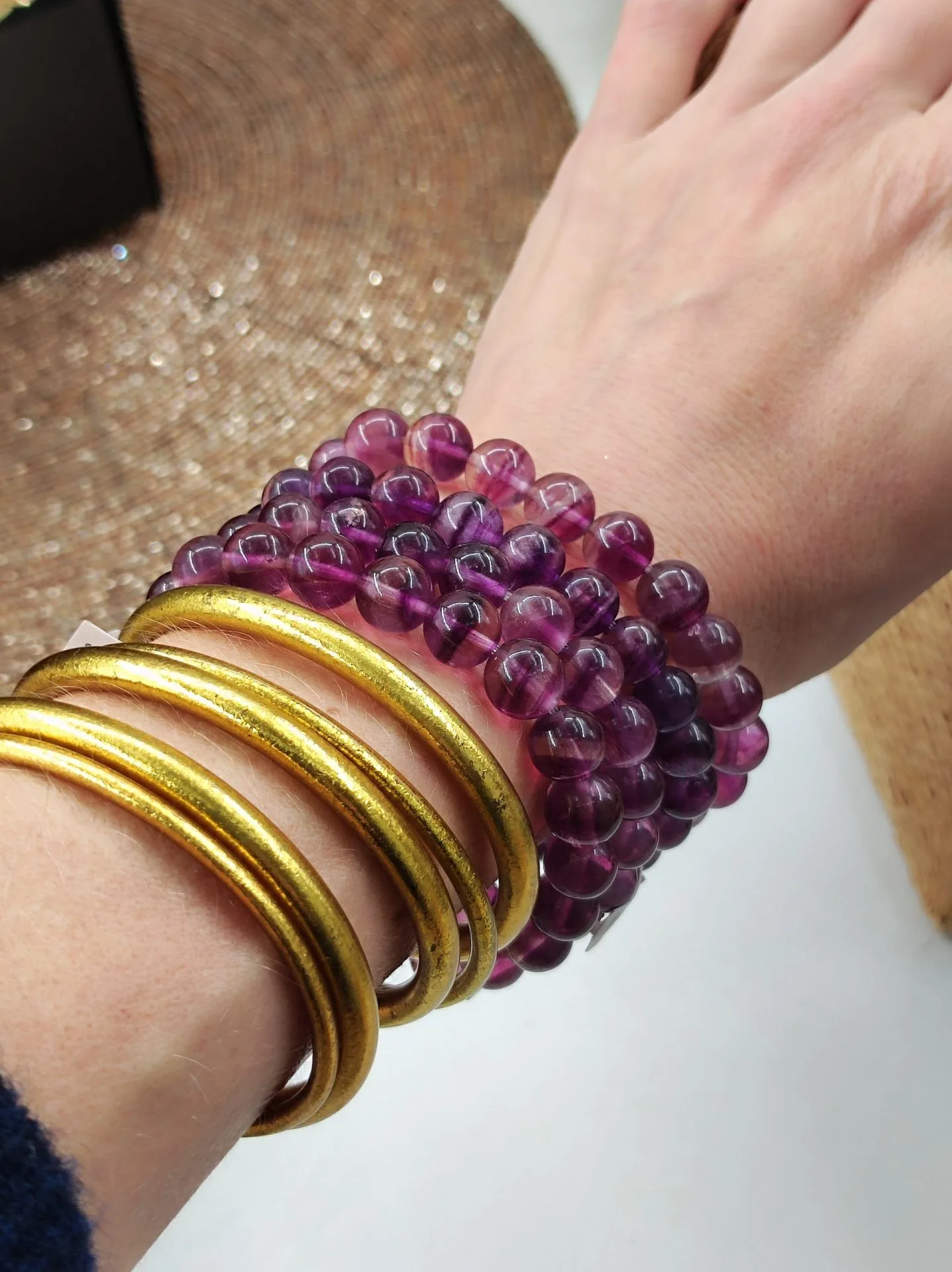 Fluorite violette rainbow bracelet – Image 5