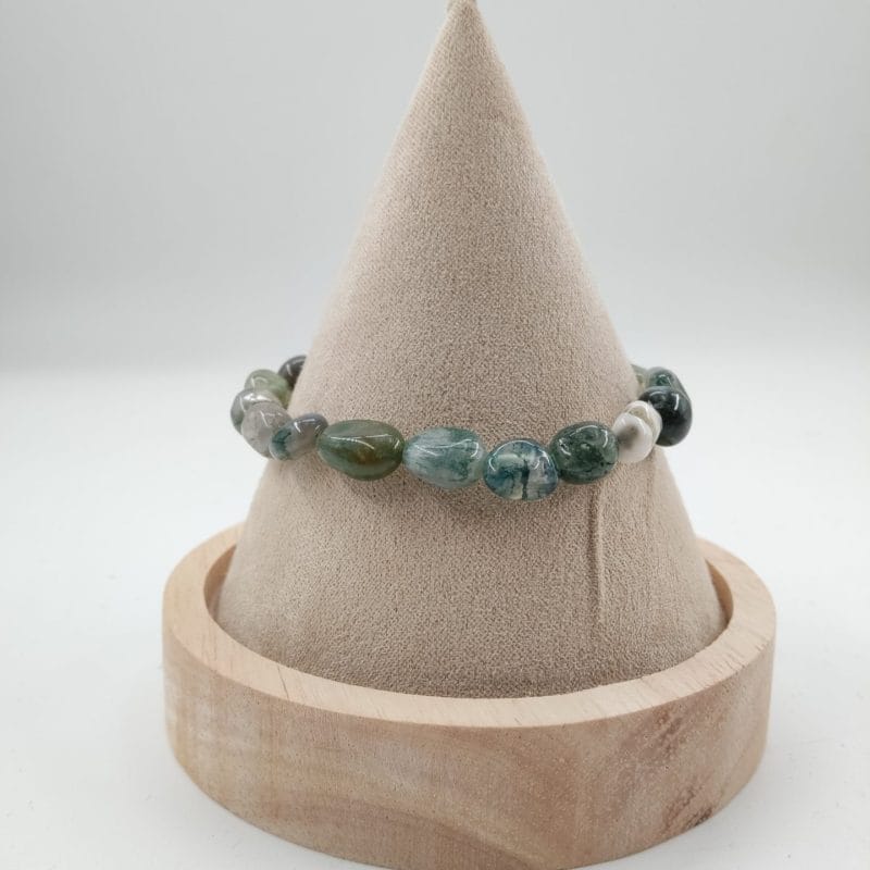 "le bienveillant" agate mousse bracelet pierres roulées