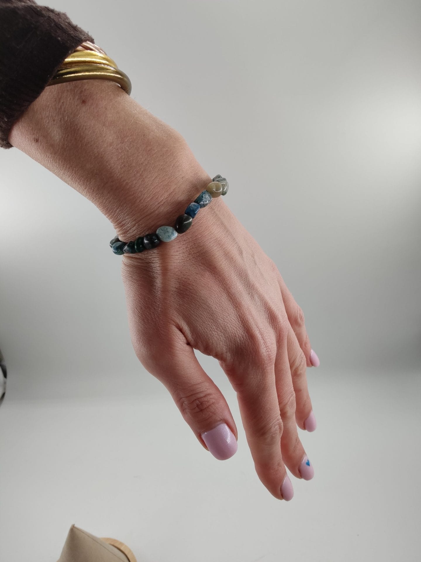 bracelet pierres roulées chrysocolle shattuckite