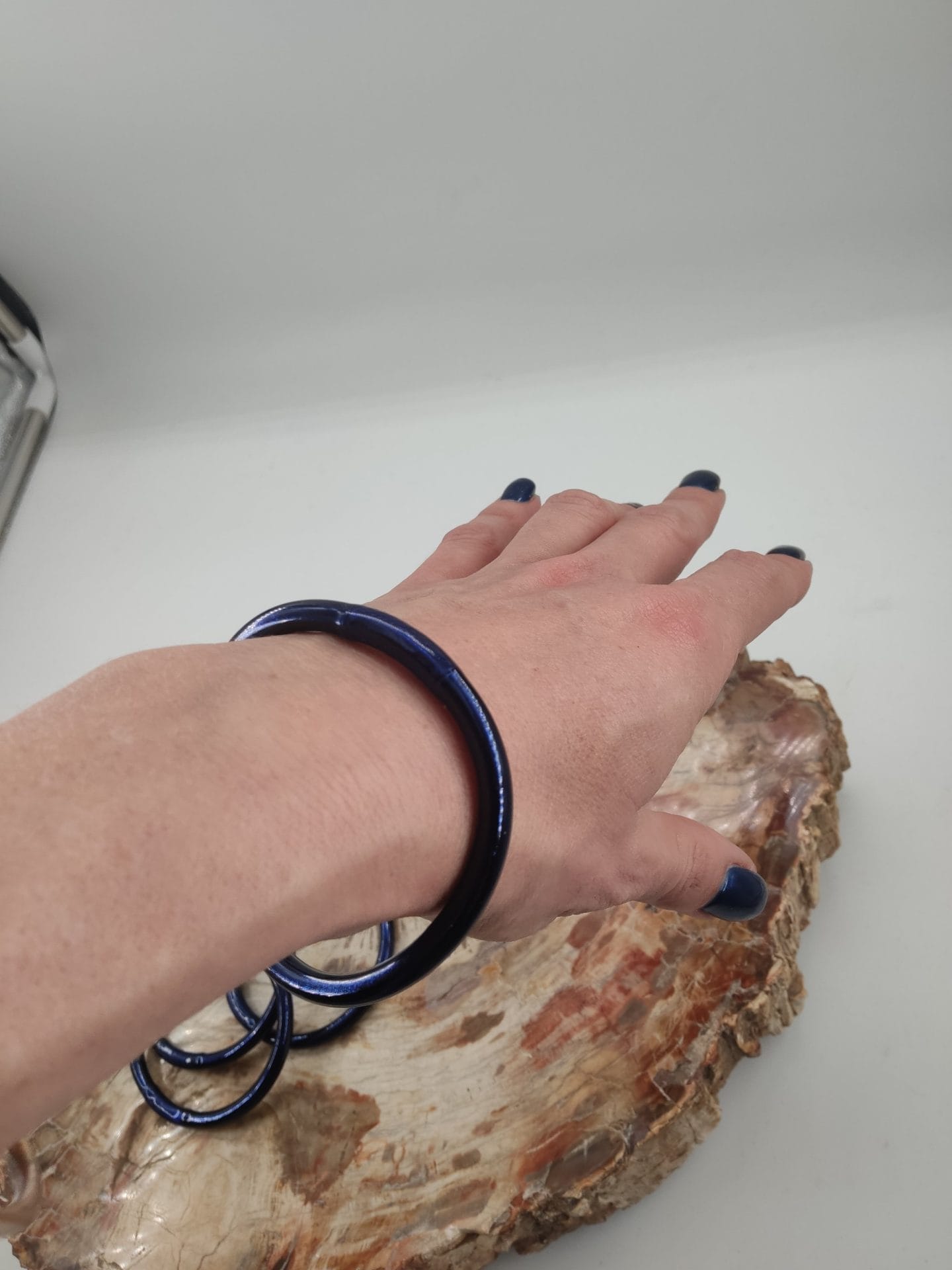 jonc bouddhiste mantra bleu nuit